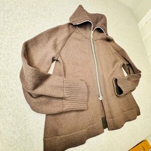 Barbara Wells Studio Funnel Neck Zip Chunky Sweater Knit Jacket Womens Small